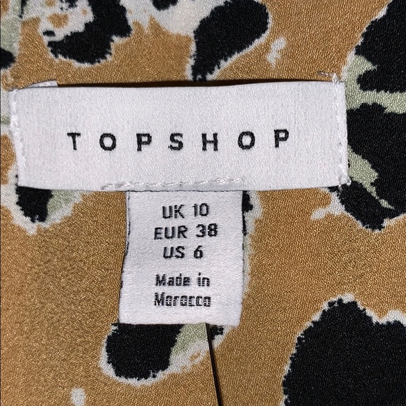 NWT Topshop Leopard Print Mock Wrap Midi Dress - Picture 6 of 8